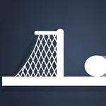 青い背景に、白いサッカーゴールと白いボールのイラスト。