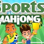 明るい緑のフィールドで、トロフィーを持った若者たちとスポーツ用具を持った女性が描かれている。