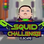 緑色の銃を持ったキャラクターと「SQUID CHALLENGE」というタイトルのロゴ。
