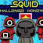 赤いフードと仮面をつけたキャラクター4人と中央に灰色の大きなマスクのキャラクター。