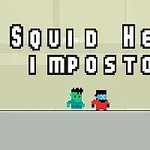 ドット絵スタイルの青いキャラクターと赤いキャラクターがグレーの背景の前に立っている。