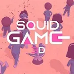 多数のキャラクターがピンク色の背景で歩いたり立ち止まったりしているシーン。