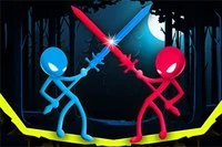 友達と中世の舞台で中世の武器を使って戦う