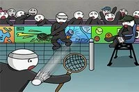 棒人間のバドミントンの壮大な試合！