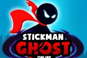 赤いマントをつけたスティックマンのシルエットと「STICKMAN GHOST ONLINE」という文字。