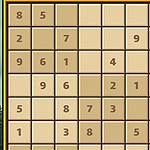 数字が配置された9x9のグリッドパズル。