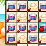 アイスクリームとチェリーの絵柄が並んだグリッドパズル。
