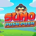 青空の下、緑豊かな風景を背景に「SUMO PUSH PUSH」と書かれたカラフルなタイトルロゴの画像。