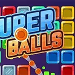 カラフルなブロックと「SUPER BALLS」という文字が中央に配置されたデザイン。