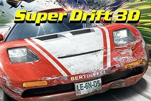 赤いスポーツカーがスピードを出して走っている様子。