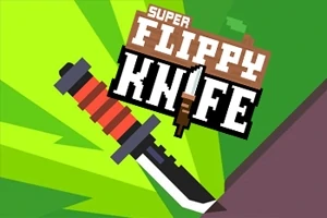 緑色の背景に刀と大きく書かれた「SUPER FLIPPY KNIFE」のロゴ。