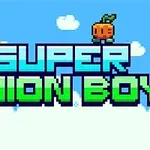 青空を背景に、「SUPER ONION BOY」のロゴが大きく表示され、キャラクターが周囲に配置されている。