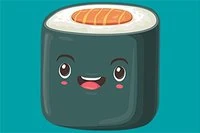 かわいい寿司がレストランを駆け抜ける