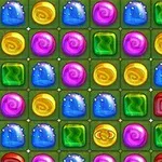カラフルな宝石が並んだパズルボード。