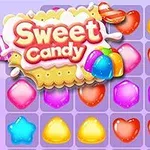 お菓子が描かれたカラフルな背景とシェフのキャラクターがいるイラスト。