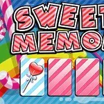 虹色の背景に、「SWEETY MEMORY」の文字と、ハートの形をしたキャンディが描かれた3枚のカード。