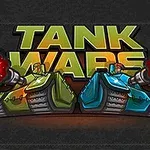 緑と青の戦車が大砲を発射しているイラスト。