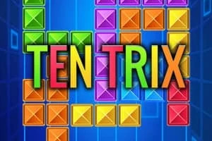 カラフルなブロックが配置された背景に「TEN TRIX」の文字。