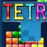 カラフルな文字で「TETRA」と書かれたゲーム風の画面に、色とりどりのブロックが積み上がっている。