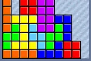 カラフルなブロックが階段状に積み重なっているパズルの画像。