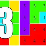 大きな数字「13」とカラフルな数字入りのブロックが並べられている画像。