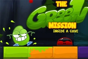 緑色のキャラクターが色ブロックの上に立っているカラフルなイラスト。