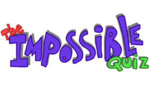 カラフルなフォントで「The Impossible Quiz」と書かれたテキストロゴ。