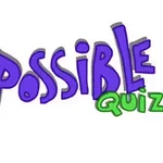 カラフルなフォントで「The Impossible Quiz」と書かれたテキストロゴ。