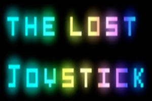 カラフルな文字で「THE LOST JOYSTICK」と書かれた黒い背景の画像。