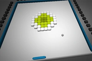 中央に緑色と白色のブロックが配置されたスクリーン。