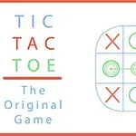 「TIC TAC TOE The Original Game」と書かれたテキストと、丸とバツのマーキングがある三目並べのグリッド。