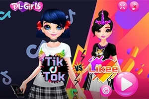 二人のキャラクターが、色鮮やかな背景の前で異なるファッションスタイルを披露しているイラスト。