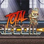 キャラクターが金属製のプラットフォームの上にいて、「TOTAL RECOIL」というテキストが書かれた画像。