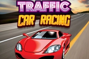 赤いスポーツカーが道路を走っているイラストと、上部に「TRAFFIC CAR RACING」と書かれたテキスト。