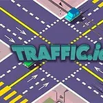 イラスト風の交差点に「TRAFFIC