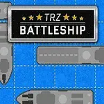 青いグリッド上に配置された灰色の戦艦のイラストと「TRZ BATTLESHIP」のラベル。