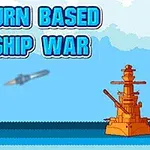 青空の下で灰色の戦艦とオレンジ色の戦艦が向かい合っているイラスト。