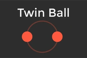 黒い背景に「Twin Ball」という白い文字と、円の両端にある二つの赤いボール。