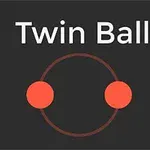 黒い背景に「Twin Ball」という白い文字と、円の両端にある二つの赤いボール。