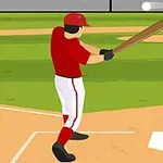 赤いユニフォームを着た野球選手がバッターボックスに立ちバットを構えている。