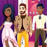4人のカラフルな服を着たアニメ風キャラクターが並んでいる。