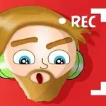 金髪のアニメ風のキャラクターが、ヘッドフォンを着けて驚いた表情をしているイラスト。