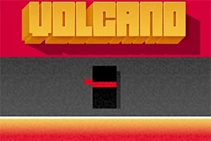 赤と黒の背景に「VOLCANO」と書かれた文字が大きく表示されている画像。