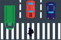この歩行者は横断歩道に永遠に閉じ込められています
