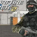 武装した兵士が室内でライフルを構えて立っている。
