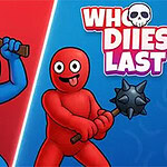 Who Dies Last 青いキャラクターが斧を持ち、赤いキャラクターがメイスを持っているイラスト。