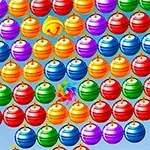 カラフルな球体が密集したパターンで並んでいる画像。