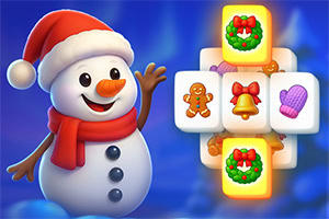 雪だるまがクリスマスのアイコンが描かれたブロックを指している場面。