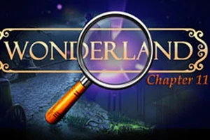 拡大鏡の前に「WONDERLAND Chapter 11」という文字が書かれた夜の風景。