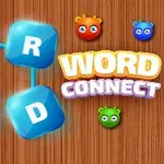 青いキューブ状のブロックに「O」「R」「W」「D」の文字があり、背景には「WORD CONNECT」と書かれたタイトルが表示されている。